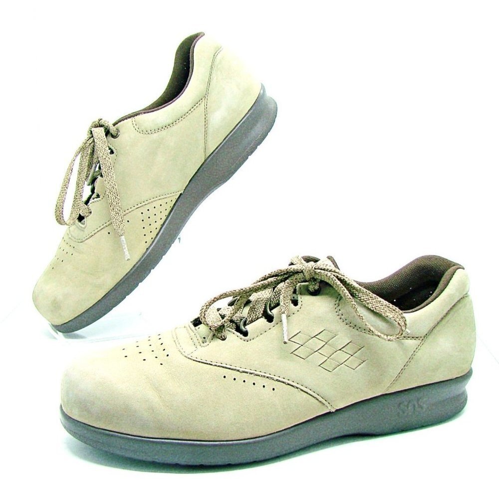 SAS Womens Tri-Pad Comfort Free Time Walking Shoe Sage Color Light Tan Sz 7.5N